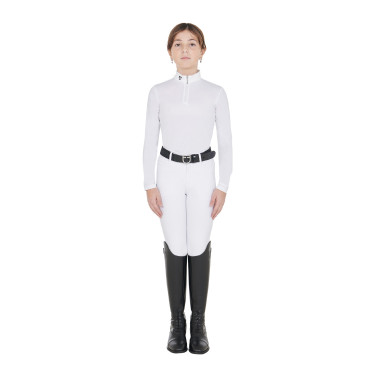 Polo de competición para niña entallado de manga larga con protección UV y cremallera Anahid Equestro Polo de competición para niña entallado de manga larga con protección UV y cremallera Anahid Equestro