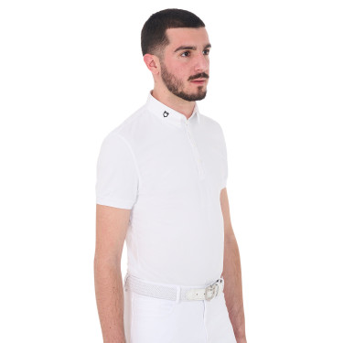 Polo de concurso de manga corta para hombre en tejido técnico transpirable Hunt Equestro Polo de concurso de manga corta para hombre en tejido técnico transpirable Hunt Equestro