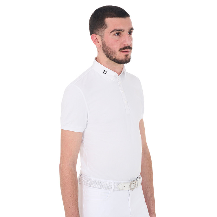 Polo de concurso de manga corta para hombre en tejido técnico transpirable Hunt Equestro Polo de concurso de manga corta para hombre en tejido técnico transpirable Hunt Equestro