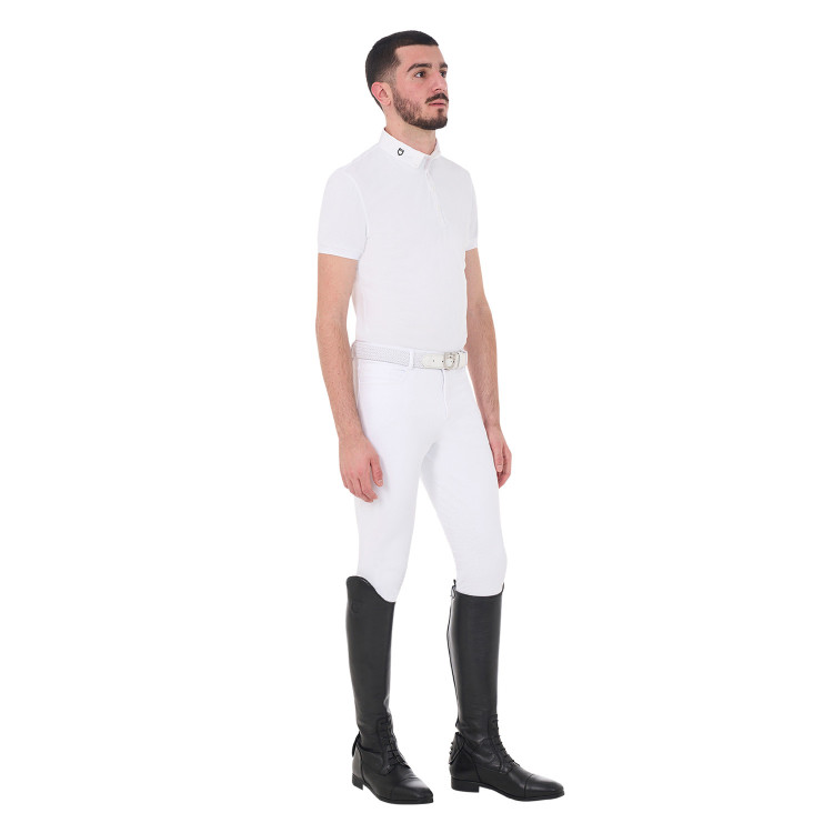 Polo de concurso de manga corta para hombre en tejido técnico transpirable Hunt Equestro Polo de concurso de manga corta para hombre en tejido técnico transpirable Hunt Equestro