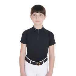 Polo de entrenamiento técnico de manga corta para niño con cremallera Equestro