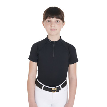 Polo de entrenamiento técnico de manga corta para niño con cremallera Equestro