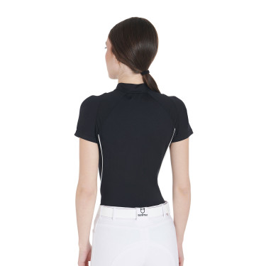 Polo de entrenamiento técnico ajustado con cremallera para mujer Equestro Polo de entrenamiento técnico ajustado con cremallera para mujer Equestro
