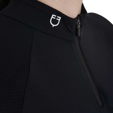 Polo de entrenamiento técnico ajustado con cremallera para mujer Equestro Polo de entrenamiento técnico ajustado con cremallera para mujer Equestro