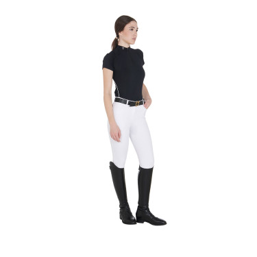 Polo de entrenamiento técnico ajustado con cremallera para mujer Equestro Polo de entrenamiento técnico ajustado con cremallera para mujer Equestro
