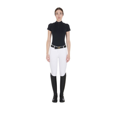 Polo de entrenamiento técnico ajustado con cremallera para mujer Equestro Polo de entrenamiento técnico ajustado con cremallera para mujer Equestro