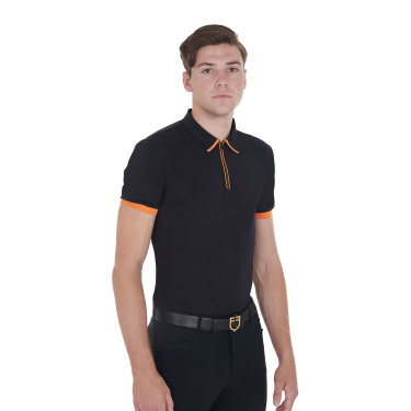 Polo de entrenamiento para hombre con cremallera y detalles en contraste Equestro Polo de entrenamiento para hombre con cremallera y detalles en contraste Equestro