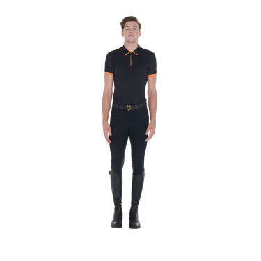Polo de entrenamiento para hombre con cremallera y detalles en contraste Equestro Polo de entrenamiento para hombre con cremallera y detalles en contraste Equestro