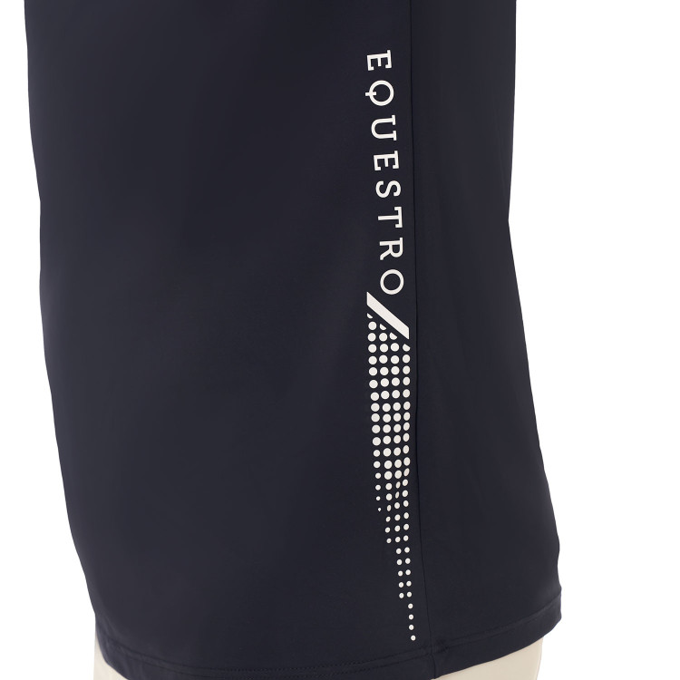 Polo de entrenamiento bicolor ajustado de manga corta con cremallera para hombre Equestro Polo de entrenamiento bicolor ajustado de manga corta con cremallera para hombre Equestro