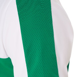 Polo de entrenamiento bicolor ajustado de manga corta con cremallera para hombre Equestro Verde ultramar / blanco