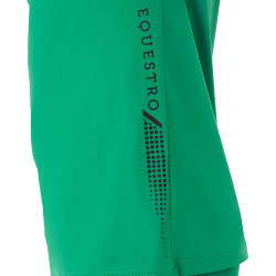 Polo de entrenamiento bicolor ajustado de manga corta con cremallera para hombre Equestro Verde ultramar / blanco