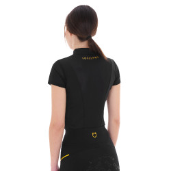 Polo avec inserts en mesh femme Equestro Negro