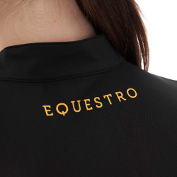 Polo avec inserts en mesh femme Equestro Negro