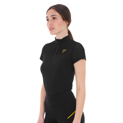Polo avec inserts en mesh femme Equestro Negro