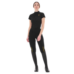 Polo avec inserts en mesh femme Equestro Negro