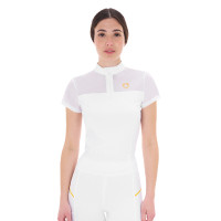 Polo avec inserts en mesh femme Equestro Blanco