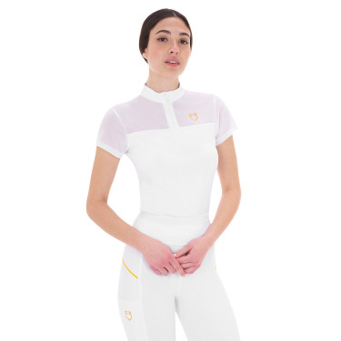 Polo avec inserts en mesh femme Equestro Blanco Polo avec inserts en mesh femme Equestro Blanco