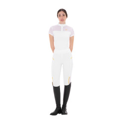 Polo avec inserts en mesh femme Equestro Blanco Polo avec inserts en mesh femme Equestro Blanco