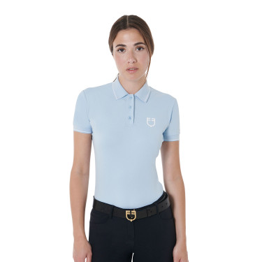 Polo de entrenamiento ajustado de tejido transpirable para mujer Equestro Polo de entrenamiento ajustado de tejido transpirable para mujer Equestro