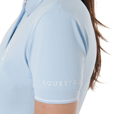 Polo de entrenamiento ajustado de tejido transpirable para mujer Equestro Polo de entrenamiento ajustado de tejido transpirable para mujer Equestro