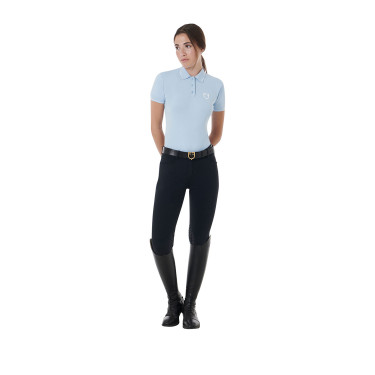 Polo de entrenamiento ajustado de tejido transpirable para mujer Equestro Polo de entrenamiento ajustado de tejido transpirable para mujer Equestro