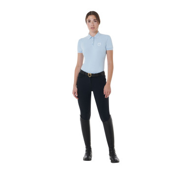 Polo de entrenamiento ajustado de tejido transpirable para mujer Equestro Polo de entrenamiento ajustado de tejido transpirable para mujer Equestro