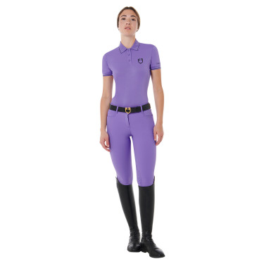 Polo de entrenamiento ajustado de tejido transpirable para mujer Equestro Polo de entrenamiento ajustado de tejido transpirable para mujer Equestro