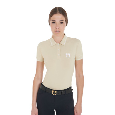Polo de entrenamiento ajustado de tejido transpirable para mujer Equestro Polo de entrenamiento ajustado de tejido transpirable para mujer Equestro