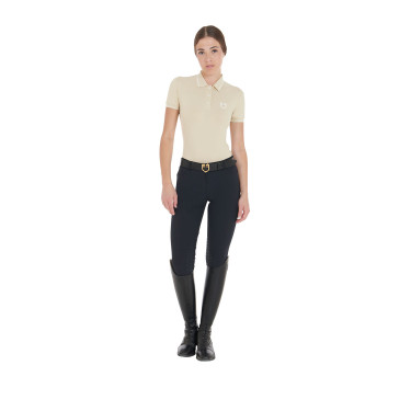 Polo de entrenamiento ajustado de tejido transpirable para mujer Equestro Polo de entrenamiento ajustado de tejido transpirable para mujer Equestro