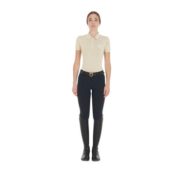 Polo de entrenamiento ajustado de tejido transpirable para mujer Equestro Polo de entrenamiento ajustado de tejido transpirable para mujer Equestro