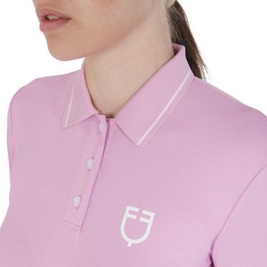 Polo de entrenamiento ajustado de tejido transpirable para mujer Equestro Polo de entrenamiento ajustado de tejido transpirable para mujer Equestro