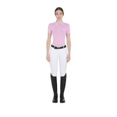 Polo de entrenamiento ajustado de tejido transpirable para mujer Equestro Polo de entrenamiento ajustado de tejido transpirable para mujer Equestro