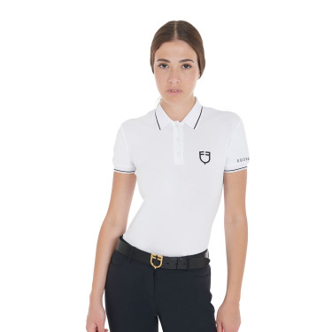Polo de entrenamiento ajustado de tejido transpirable para mujer Equestro Polo de entrenamiento ajustado de tejido transpirable para mujer Equestro
