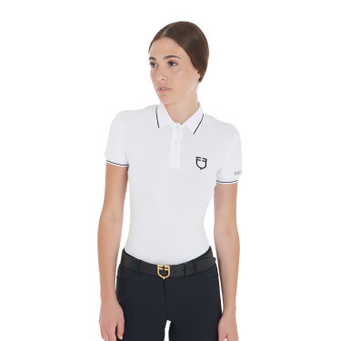 Polo de entrenamiento ajustado de tejido transpirable para mujer Equestro Polo de entrenamiento ajustado de tejido transpirable para mujer Equestro