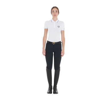 Polo de entrenamiento ajustado de tejido transpirable para mujer Equestro Polo de entrenamiento ajustado de tejido transpirable para mujer Equestro