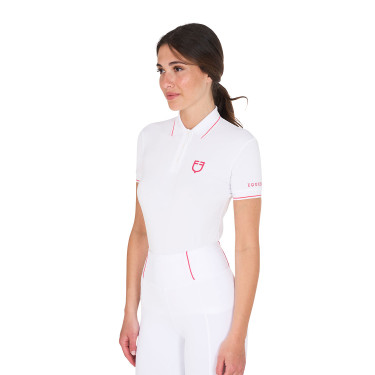 Polo de entrenamiento ajustado de tejido transpirable para mujer Equestro Polo de entrenamiento ajustado de tejido transpirable para mujer Equestro