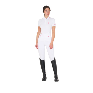 Polo de entrenamiento ajustado de tejido transpirable para mujer Equestro Polo de entrenamiento ajustado de tejido transpirable para mujer Equestro