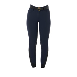 Pantalón de talle alto con grip integral para mujer Equestro Marino Azul marino