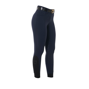 Pantalón de talle alto con grip integral para mujer Equestro Marino Azul marino
