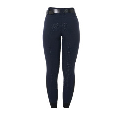 Pantalón de talle alto con grip integral para mujer Equestro Marino Azul marino