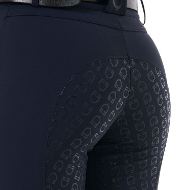 Pantalón de talle alto con grip integral para mujer Equestro Marino Azul marino