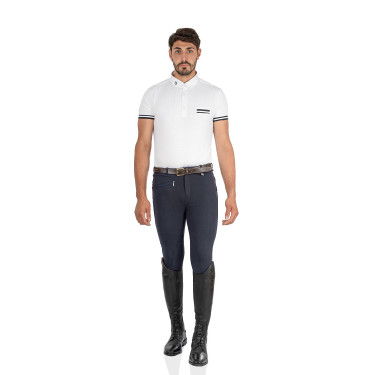 Pantalón de hombre Urano en algodón elástico Equestro Marino Azul marino