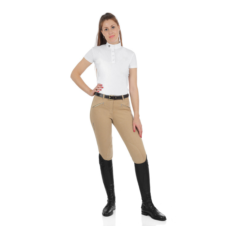 Pantalón de mujer Demetra en algodón elástico Equestro Pantalón de mujer Demetra en algodón elástico Equestro