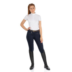 Pantalón de mujer Demetra en algodón elástico Equestro Pantalón de mujer Demetra en algodón elástico Equestro