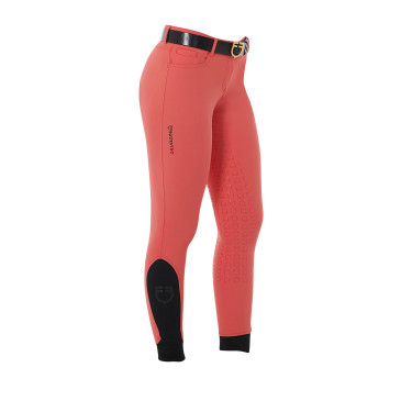Pantalón de mujer con grip integral Aria en tejido técnico Equestro Rojo amapola