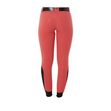 Pantalón de mujer con grip integral Aria en tejido técnico Equestro Rojo amapola