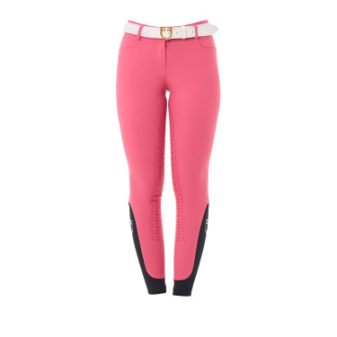Pantalón de mujer con grip integral Aria en tejido técnico Equestro Madreselva Rosa