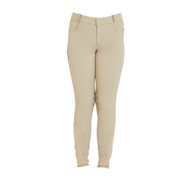 Pantalón infantil de tejido técnico Equestro Incienso Beige