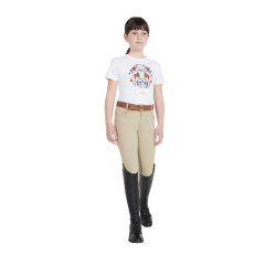 Pantalón infantil de tejido técnico Equestro Incienso Beige