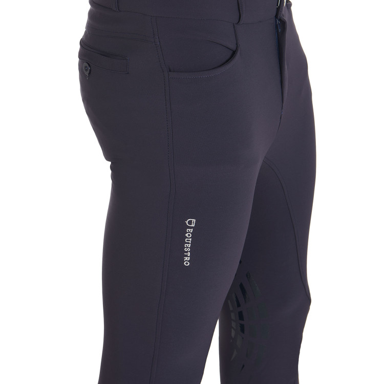 Pantalón con grip en las rodillas para hombre de tejido técnico Equestro Pantalón con grip en las rodillas para hombre de tejido técnico Equestro